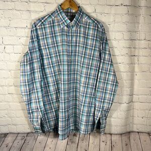 ETON Shirt Mens Contemporary Button Up Long Sleeve Cotton 43 17 Size XL Plaid